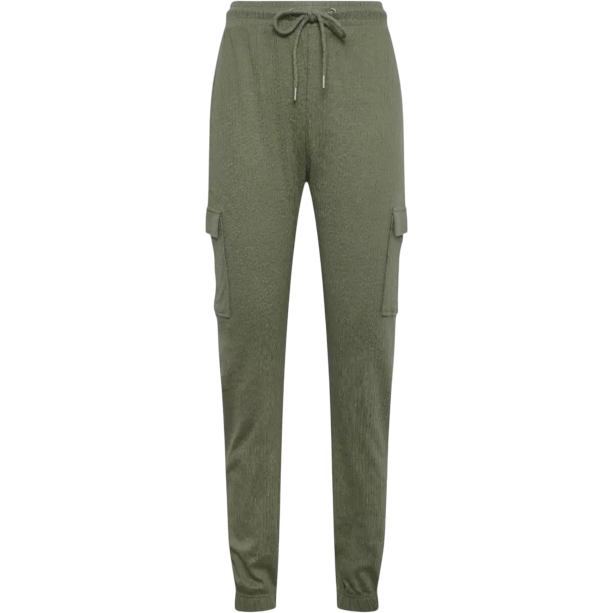 Ladies khaki green cord cargo joggers with pockets – casual relaxed fit
